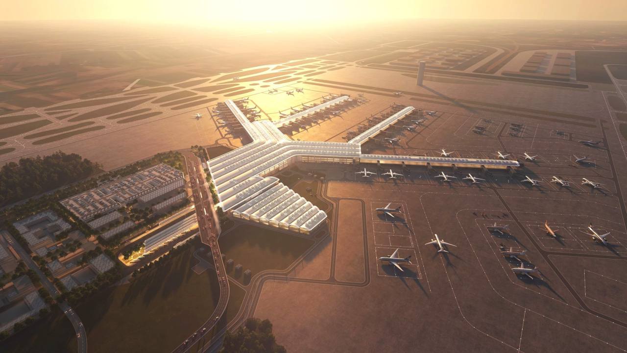 Centralny CPK airport aerial view Poland1
